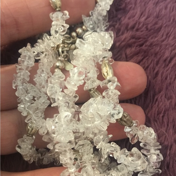 Vintage NWOT Natural White Quartz Gemstone & Sterling Silver Toggle Necklace - Picture 9 of 12